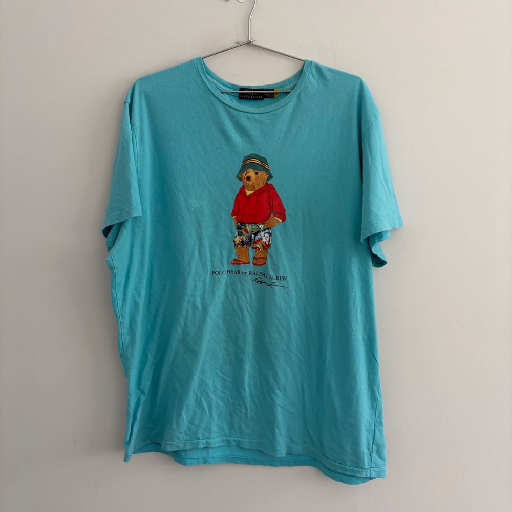 Polo Ralph Lauren Polo Bear Graphic Tee Light Blue XXL Mens Short Sleeve T-Shirt